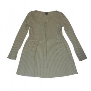 Art Class Green Knit Babydoll Top Size M Y2K Coquette Cottagecore Button Front